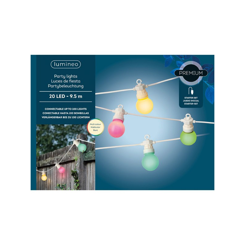 Feest tuinverlichting snoer 950 cm gekleurde LED verlichting