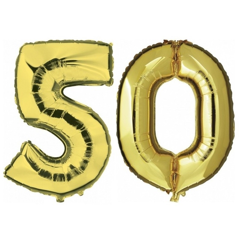 Feestartikelen gouden folie ballonnen 50 jaar decoratie