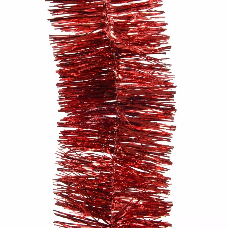 Feestversiering folie slinger rood 270 cm kunststof-plastic feestversiering