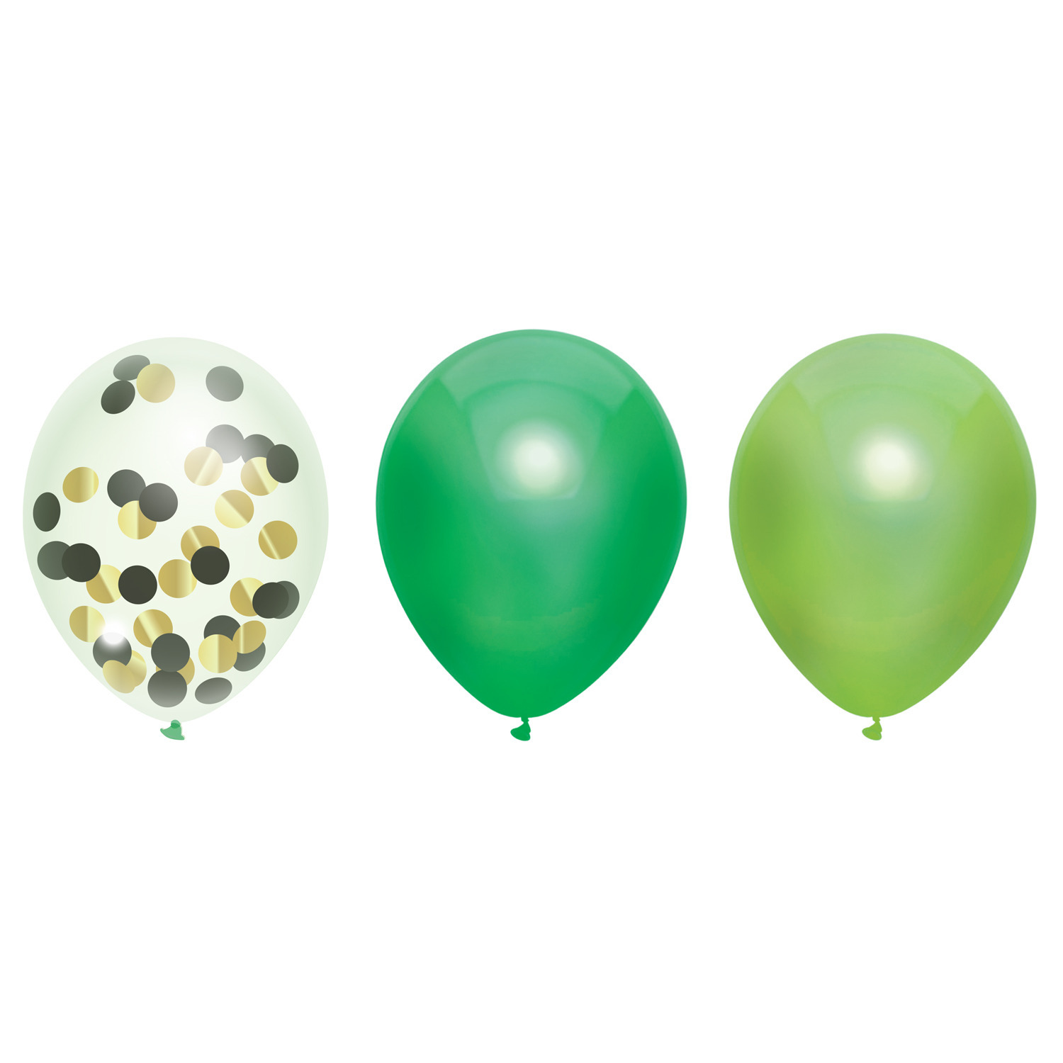 Feestversiering groen-kleuren-mix thema ballonnen 6x stuks 30 cm