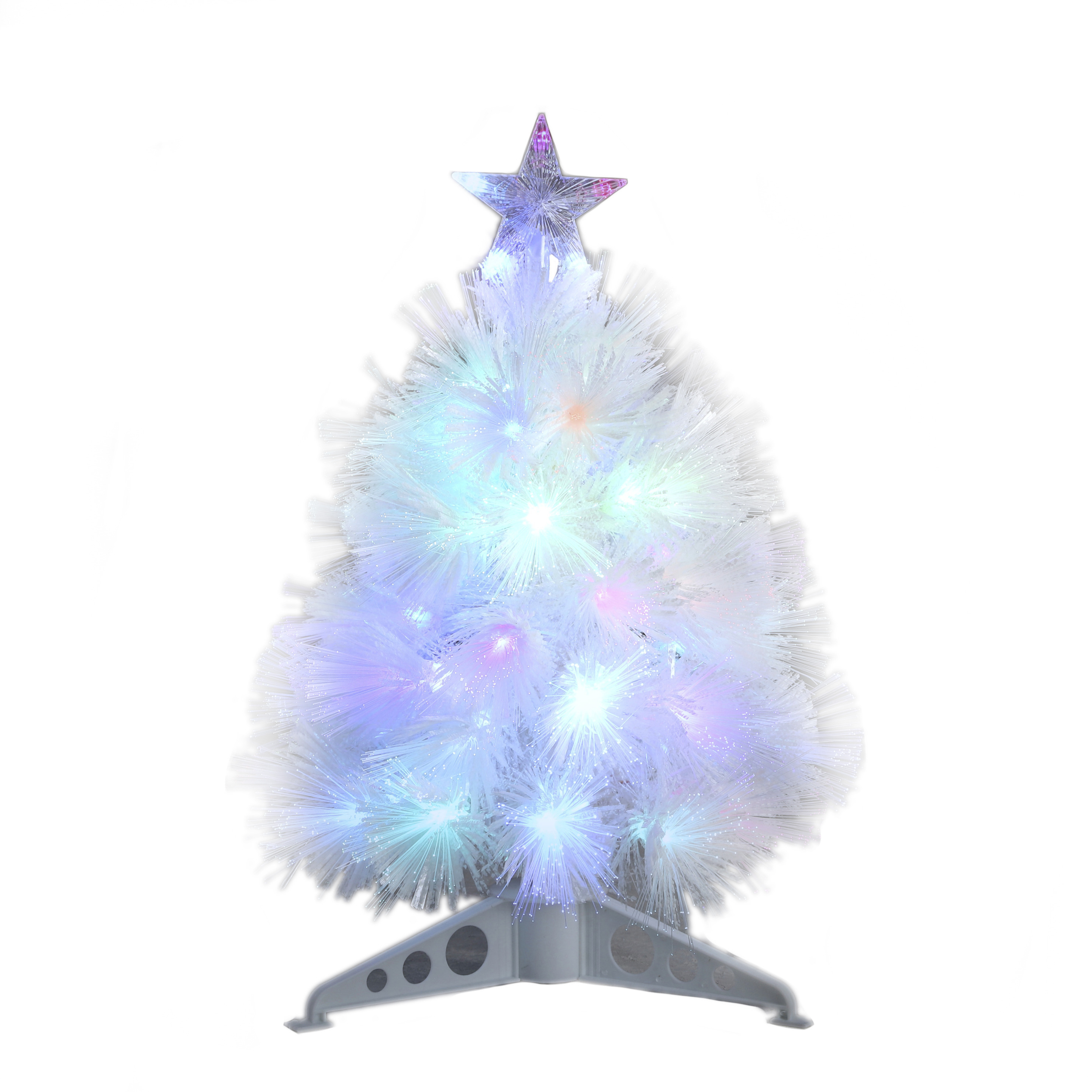 Luidruchtig Verlichten Belichamen Fiber optic kerstboom/kunst kerstboom wit met verlichting en ster piek 45  cm | Hobbymax - de online hobby winkel