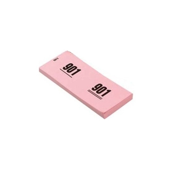 Garderobe nummer blokken van papier roze, nummers 1 t-m 1000