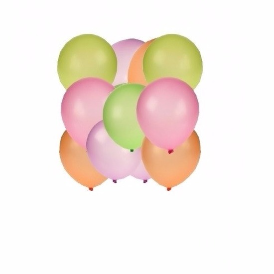 Gekleurde neon ballonnen 50 stuks