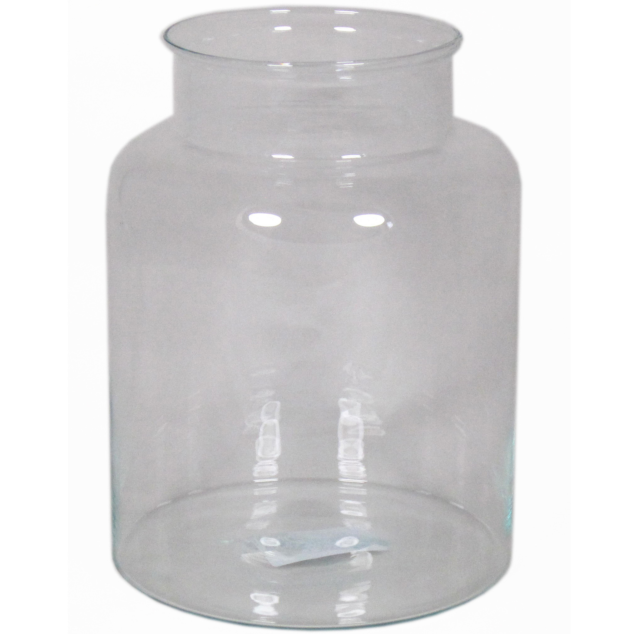 Glazen melkbus vaas-vazen 8 liter smalle hals 19 x 25 cm