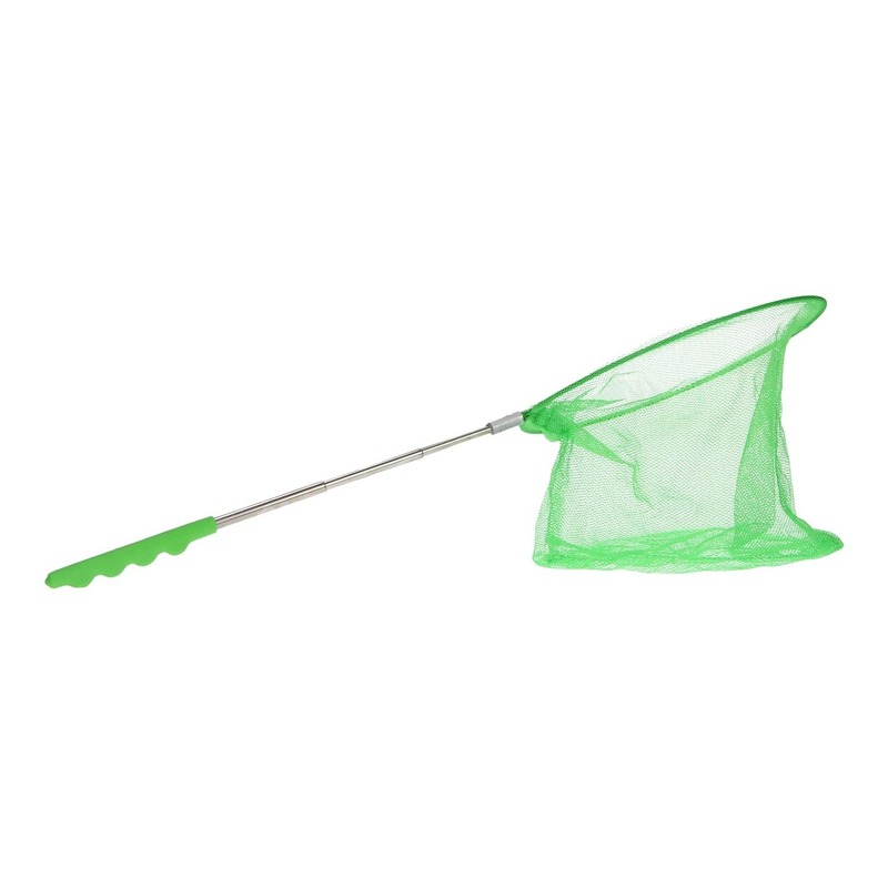 Groen uitschuifbaar visnetje/vlindernetje 36 cm