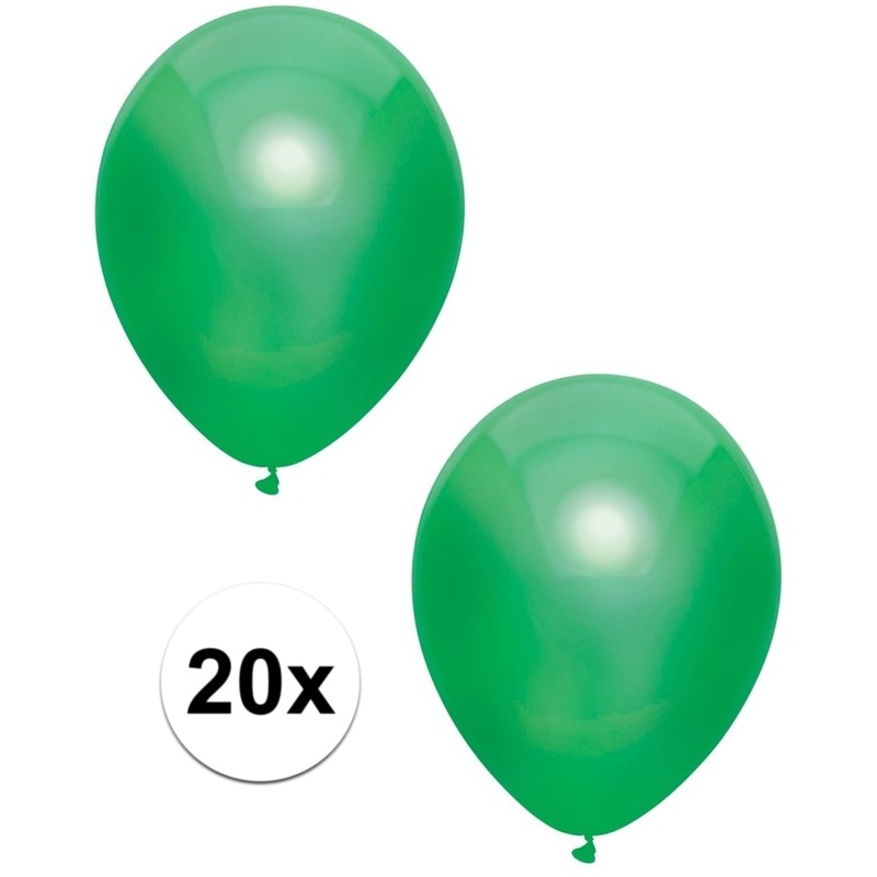 Groene metallic ballonnen 30 cm 20 stuks