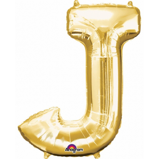 Grote letter ballon goud J 86 cm
