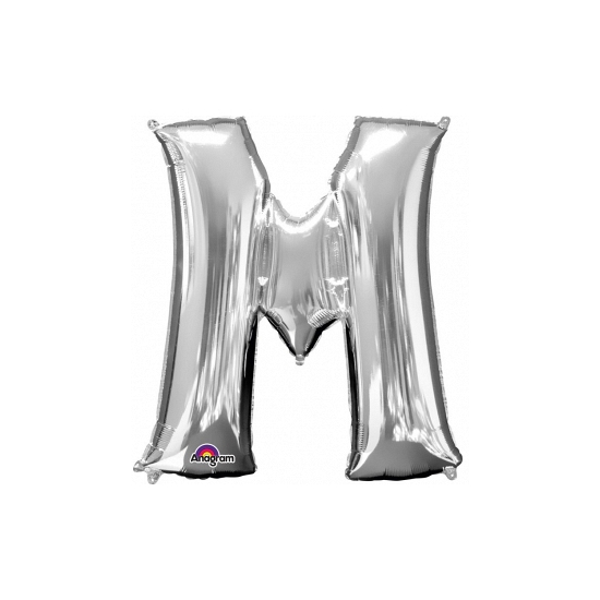 Grote letter ballon zilver M 86 cm
