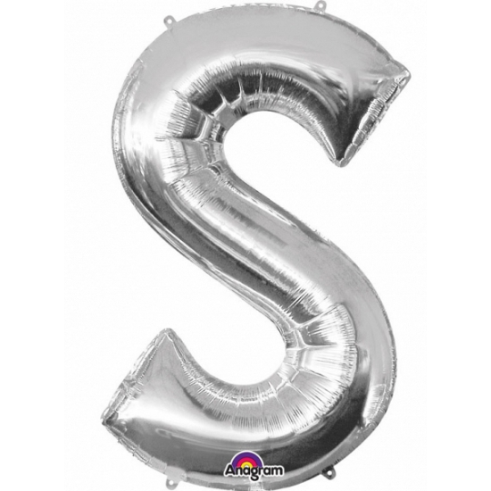 Grote letter ballon zilver S 86 cm