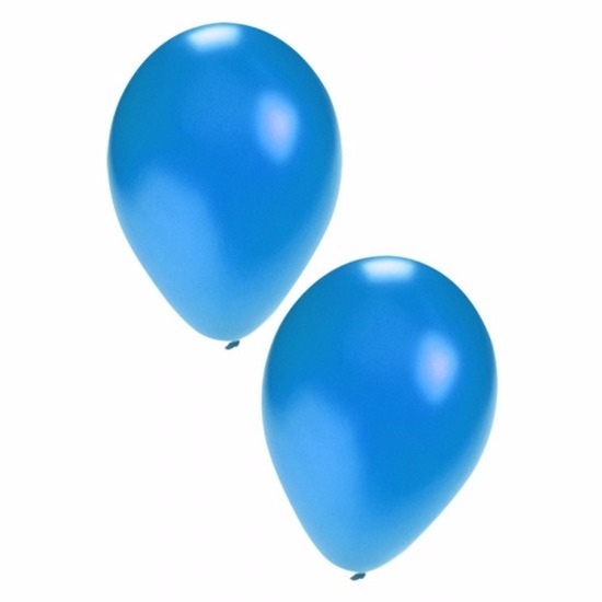 Grote metallic blauwe ballonnen 10x