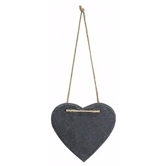 Hangdecoratie hart 12 cm van steen