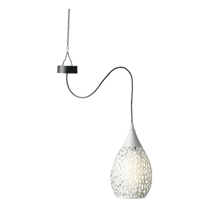 Hanglamp solar - wit - ijzer - 21 cm - tuinverlichting