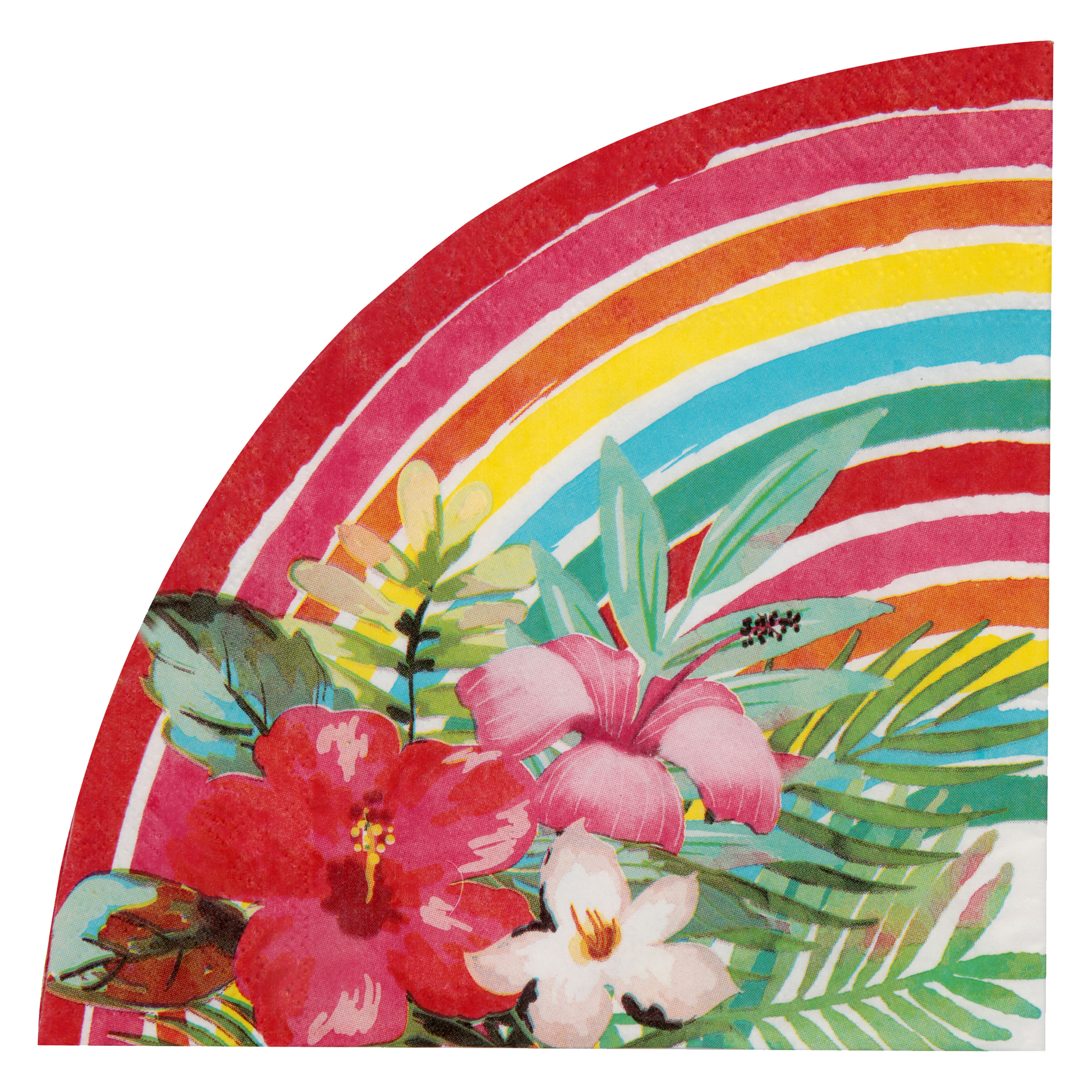 Hawaii thema feest servetten - 20x stuks - 16,5 x 8,5 cm - papier - Tropisch themafeest