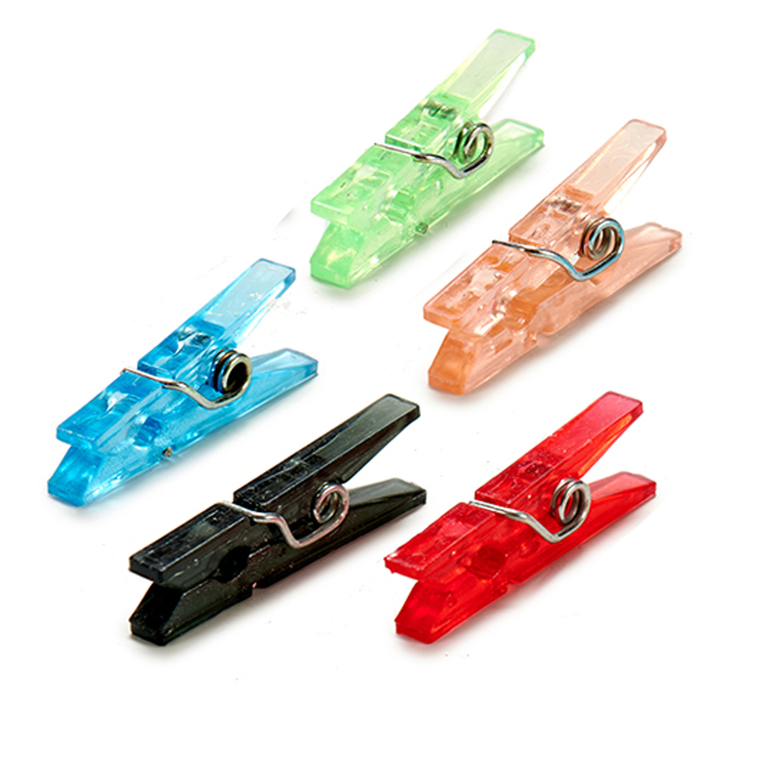 Hobby mini wasknijpers 20x gekleurd kunststof- 2,5 cm