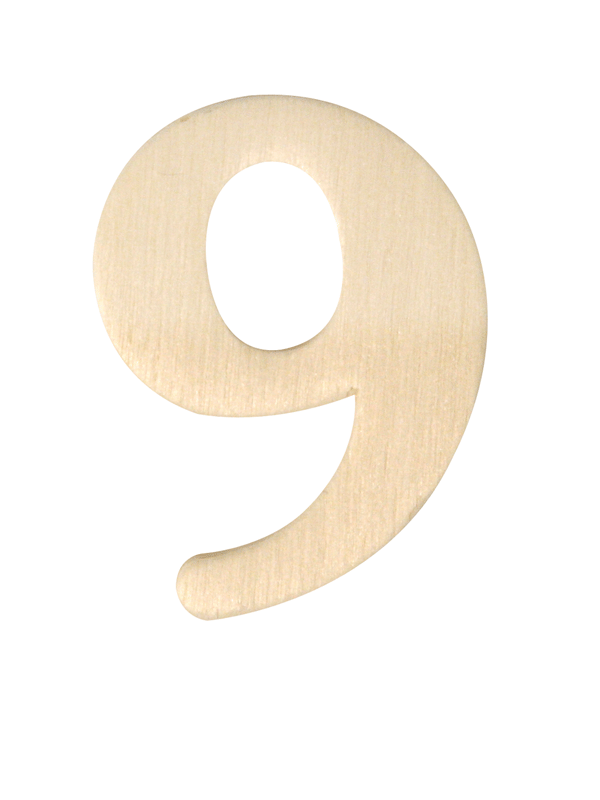 Wooden number 9 of 4 cm