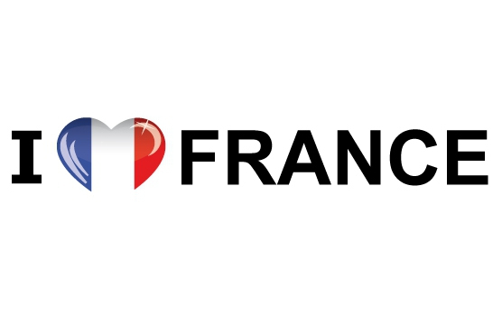 I Love France landen vlaggen thema sticker 19.6 x 4,2 cm
