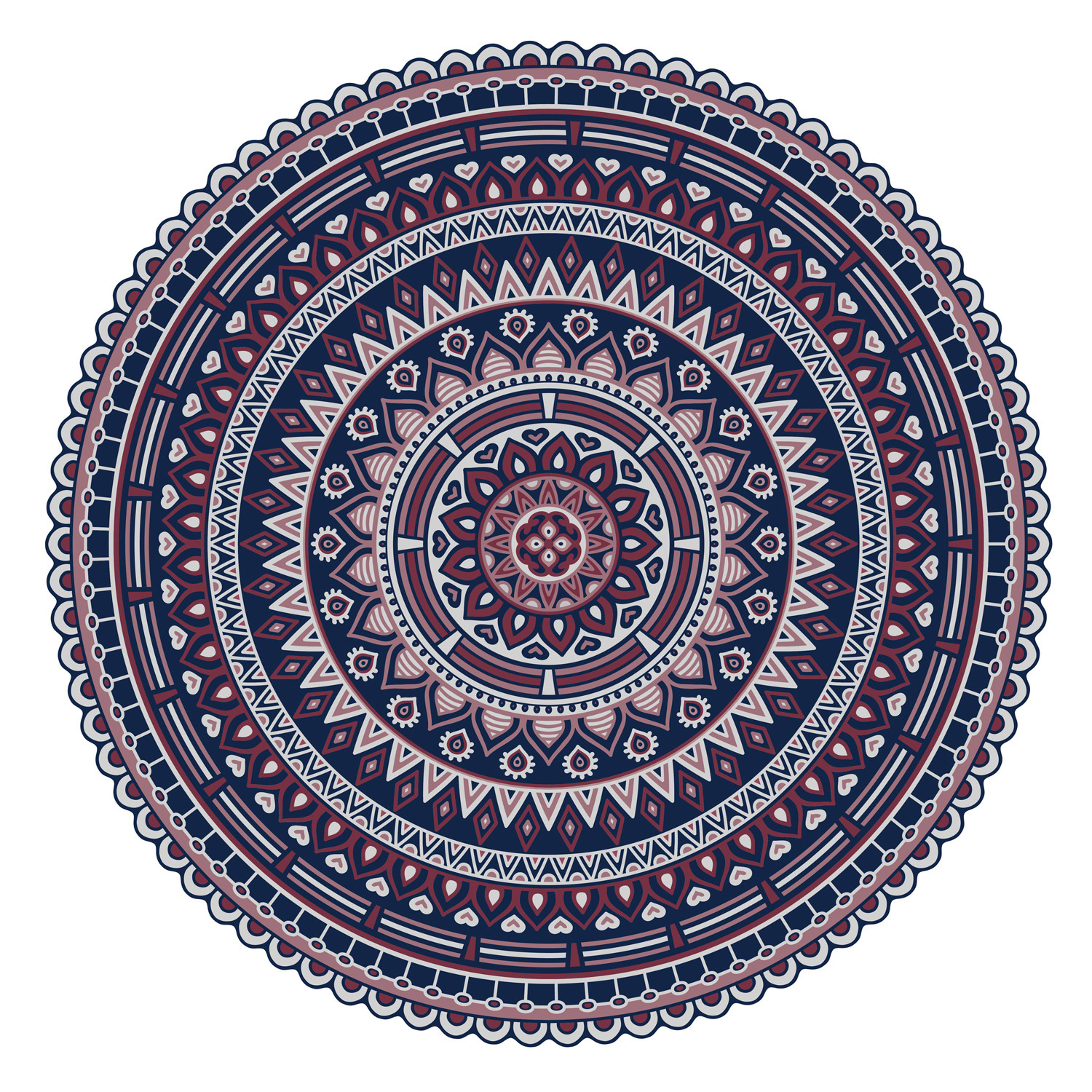 Ibiza stijl ronde placemats van vinyl D38 cm donkerblauw