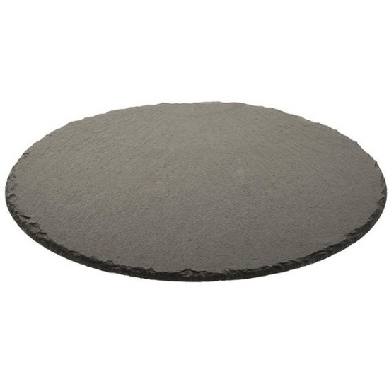 Kaarsplateau zwart steen 30 cm rond