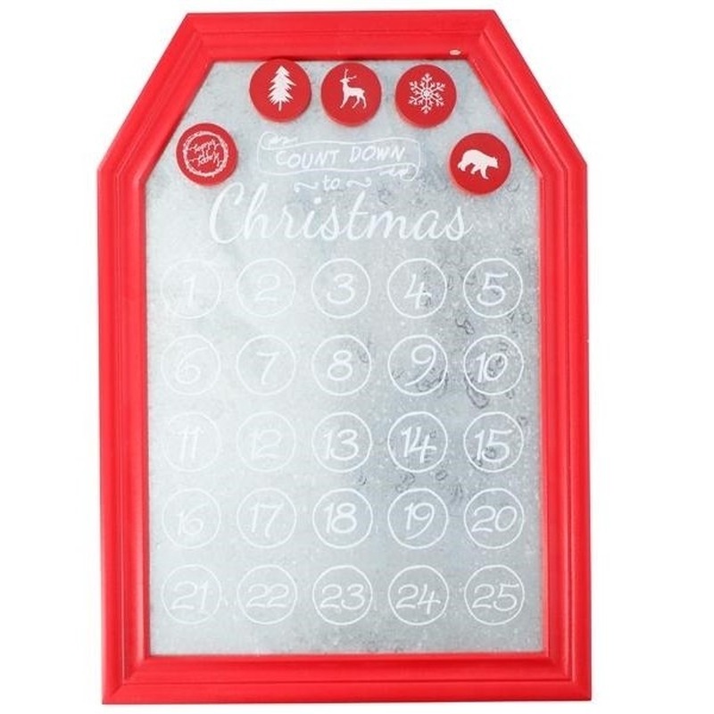 Kerst decoratie planbord - magneetbord rood 31 x 45 cm