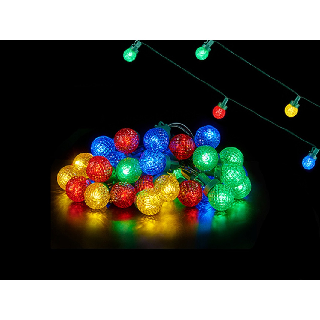 Kerstverlichting/Party lights 30x gekleurde LED bolletjes 600 cm op batterijen