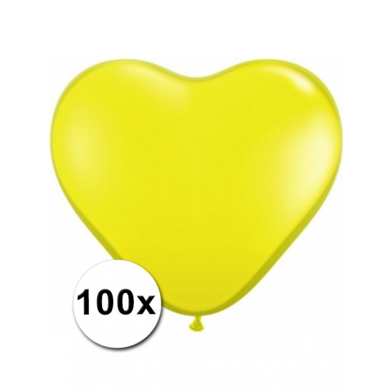 Kleine gele hartjes ballonnen 100 stuks