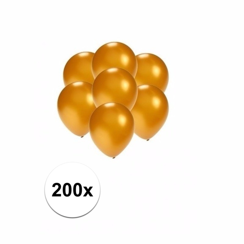 Kleine goud metallic ballonnetjes 200 stuks