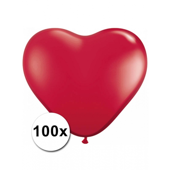 Kleine rode hartjes ballonnen 100 stuks