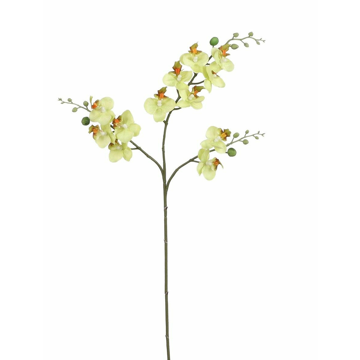 Kunstbloem Orchidee tak lichtgeel 75 cm Kunst zijdebloemen