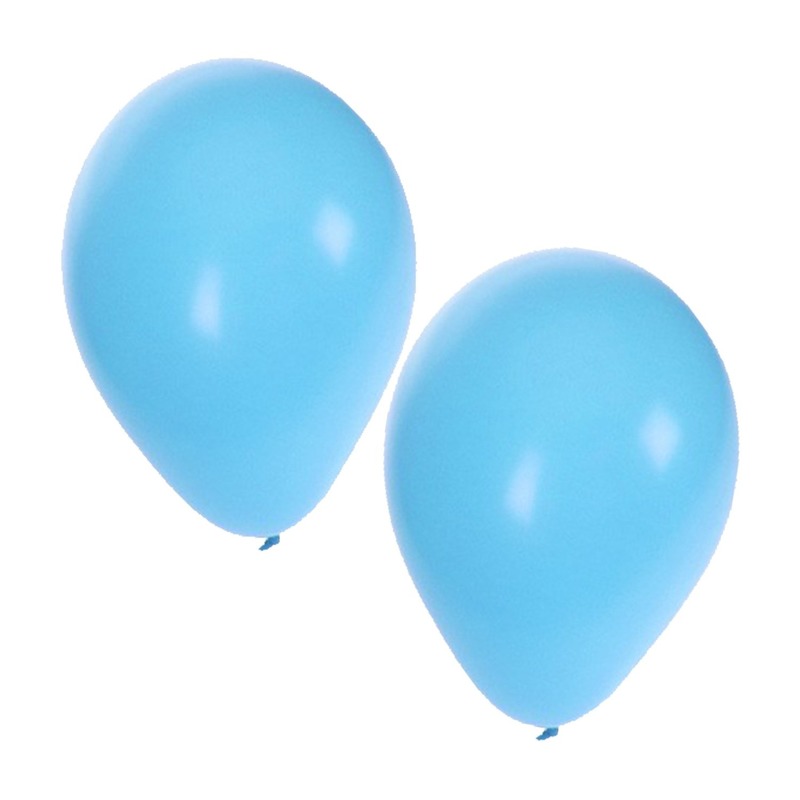 Lichtblauwe kraamfeest ballonnen 10x