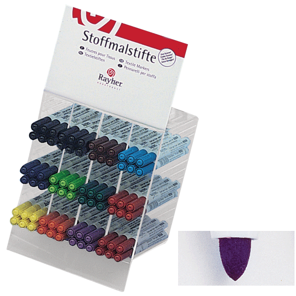 Set of 6x textile markers with fine point