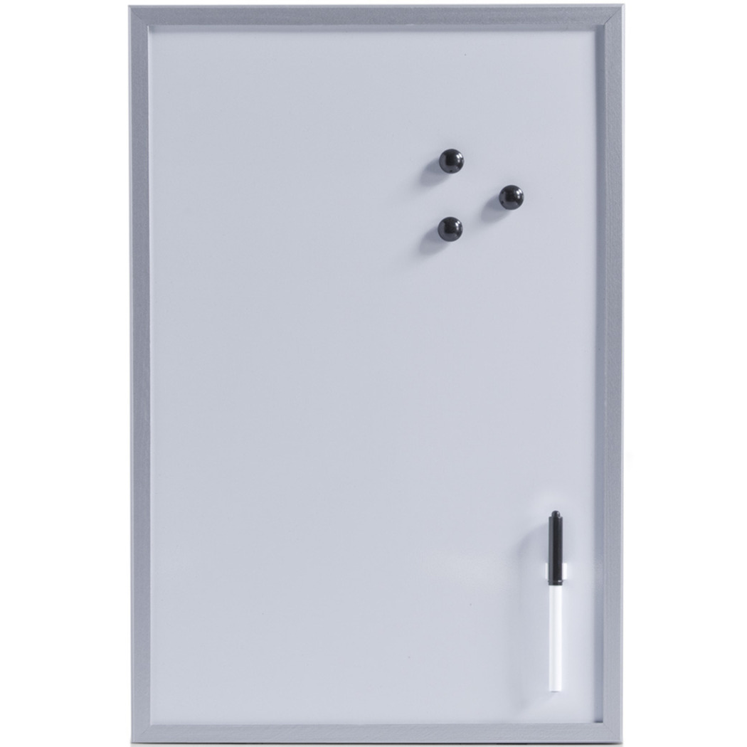 Magnetisch whiteboard-memobord met grijze rand 40 x 60 cm
