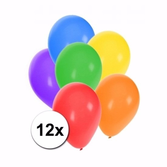 Mix ballonnen gekleurd 12 stuks