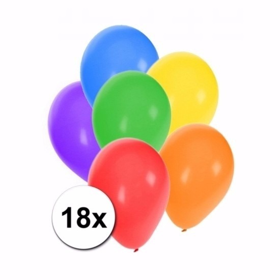 Mix ballonnen gekleurd 18 stuks