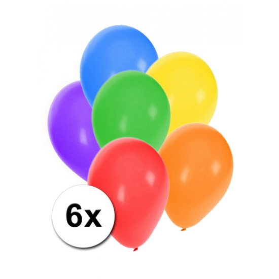 Mix ballonnen gekleurd 6 stuks