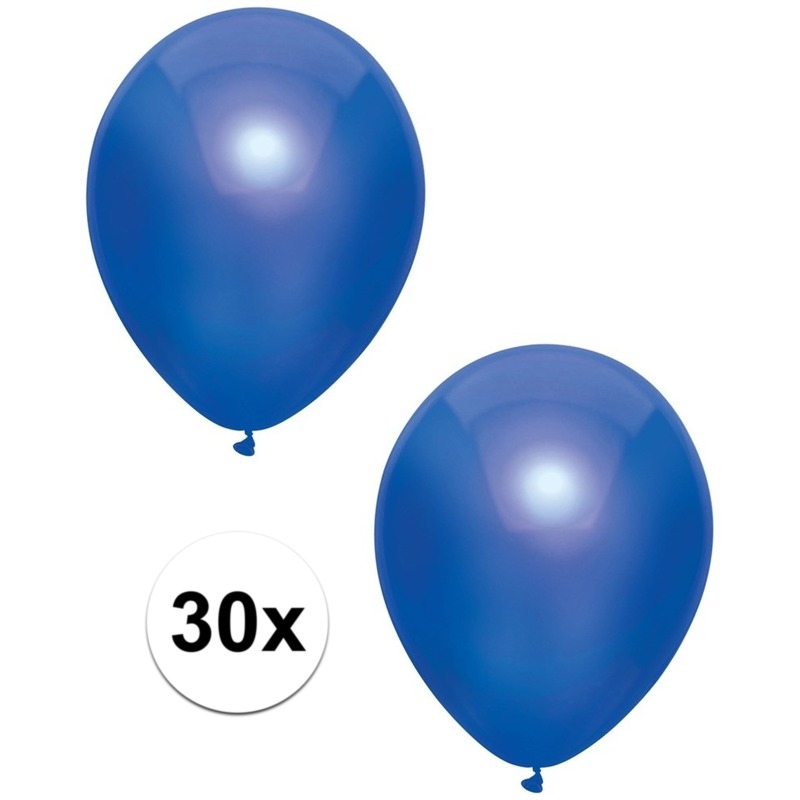 Navy blauwe metallic ballonnen 30 cm 30 stuks