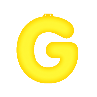 Geel opblaasbare letter G