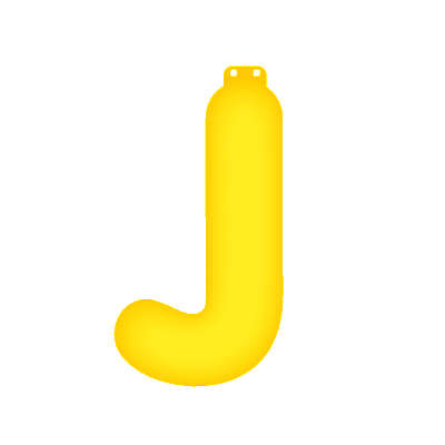 Geel opblaasbare letter J