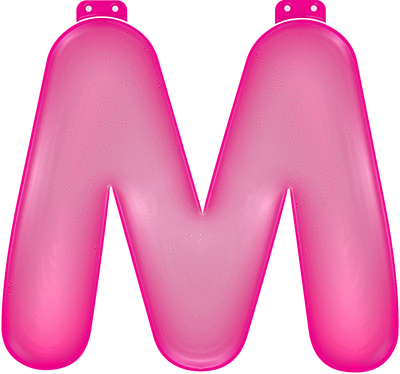 Inflatable letter M pink