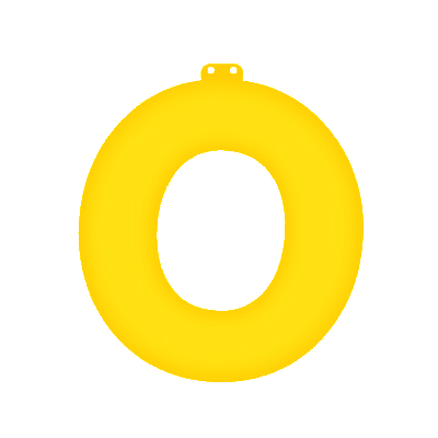Inflatable letter O yellow