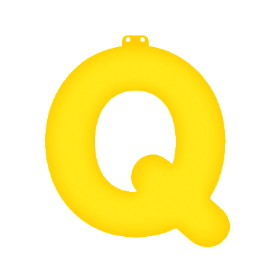Geel opblaasbare letter Q