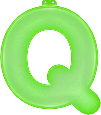 Groene opblaasbare letter Q