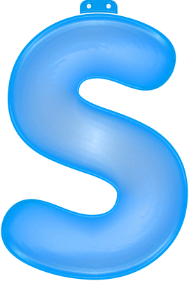 Blauwe opblaasbare letter S