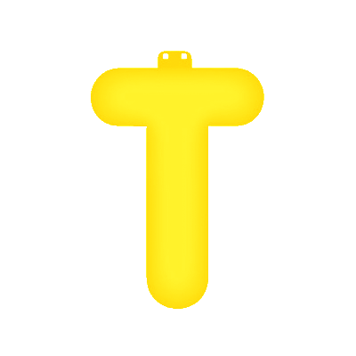 Inflatable letter T yellow