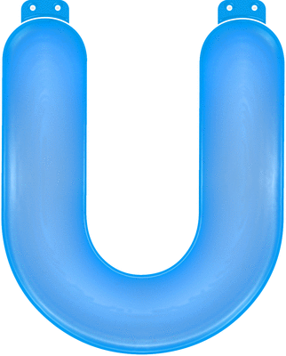 Blauwe opblaasbare letter U