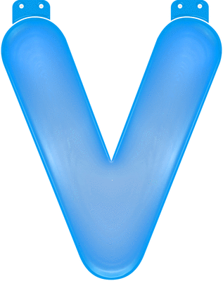 Blauwe opblaasbare letter V