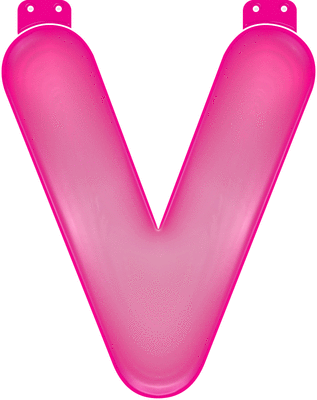 Roze opblaasbare letter V