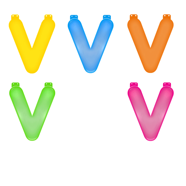 Gekleurde opblaas letters V