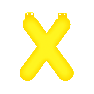 Geel opblaasbare letter X