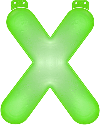 Groene opblaasbare letter X