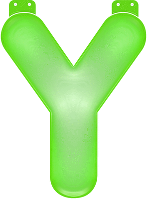 Groene opblaasbare letter Y